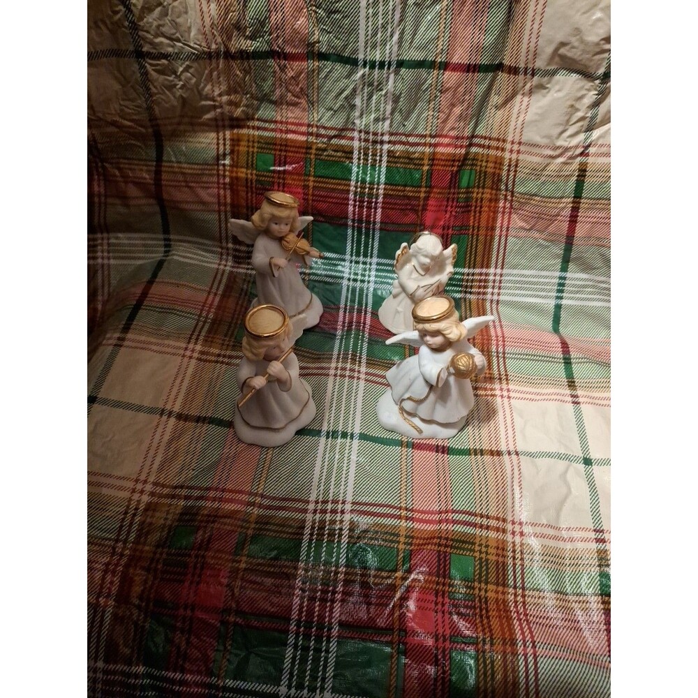 Angel Figurines Set of 4 Golden Halo Collection Vintage